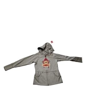 Paul Frank Gray Zip Up Hoodie Sweatshirt Girls Size Extra Small